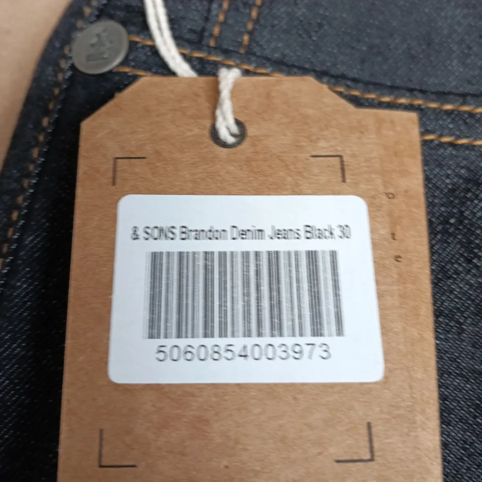 & SONS DENIM JEANS – BLACK, UK 30