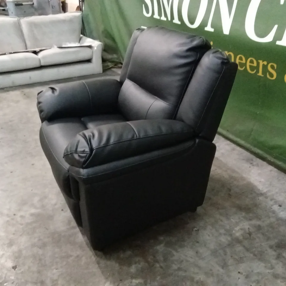 ALBION LUXURY FAUX LEATHER HIGH BACK ARMCHAIR - BLACK RRP £449