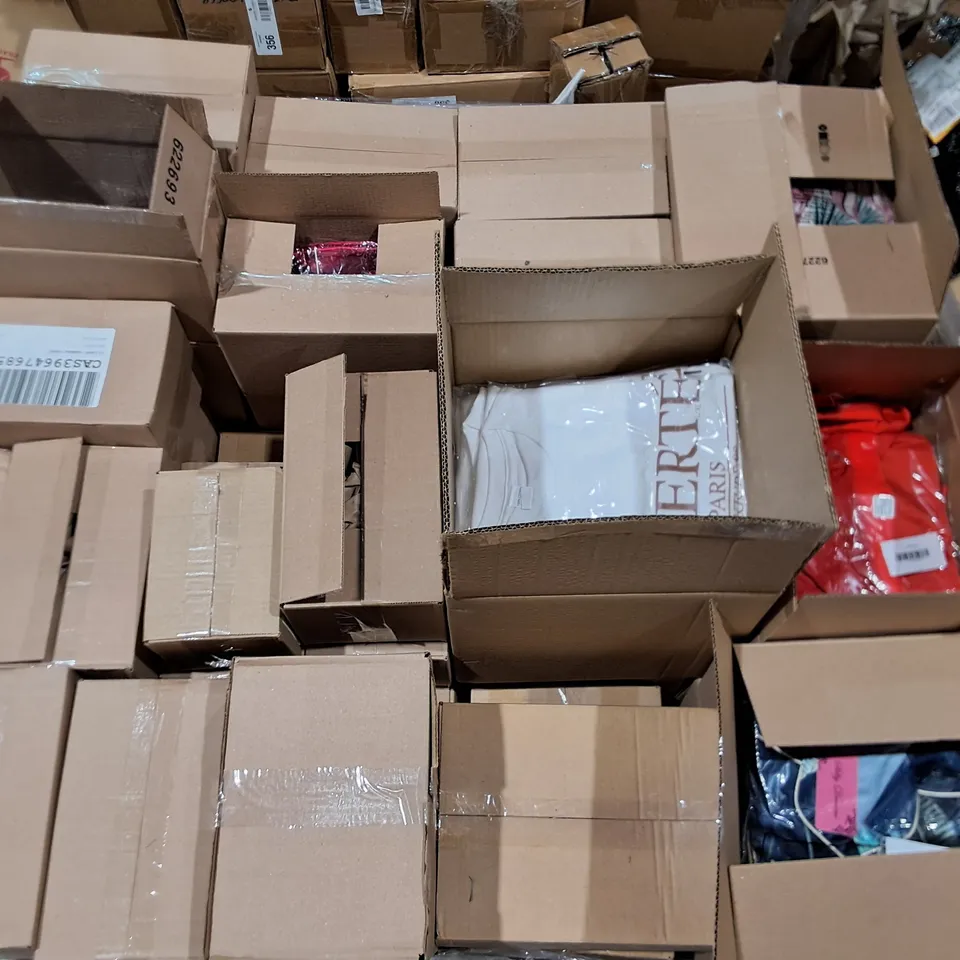 PALLET CONTAINING APPROXIMATELY 40 ASSORTED BOXES OF CLOTHING IN VARIOUS SIZES
