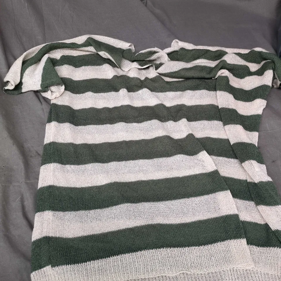 KIT AND KABOODAL IVANNA STRIPE FINE KNIT TOP - STONE - ONE SIZE (UK 8-20)