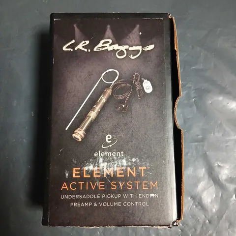 LR BAGGS ELEMENT ACTIVE SYSTEM UNDERSADDLE PICKUP WITH ENDPIN PREAMP – BOXED