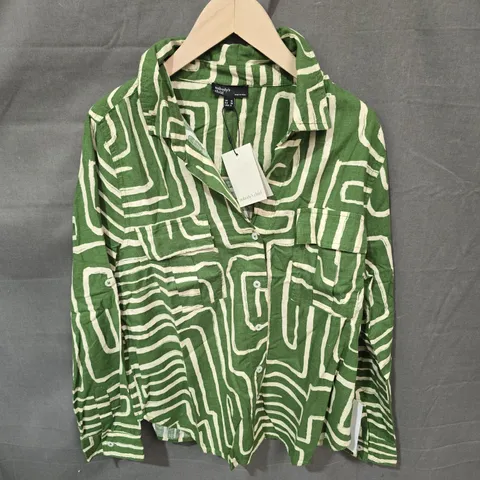 NOBODY'S CHILD LINEN GREEN FRANKLIN SHIRT – WOMEN'S UK 10
