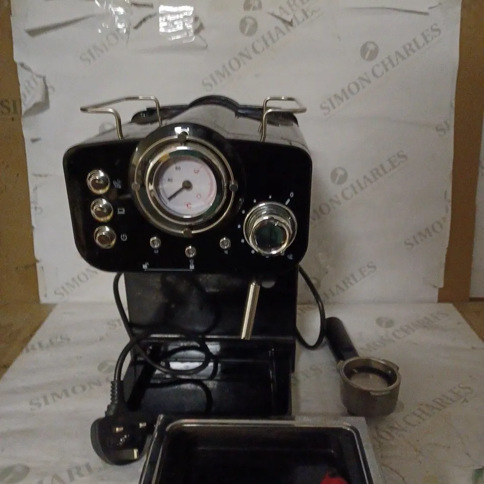 SWAN PUMP ESPRESSO COFFEE MACHINE. BLACK