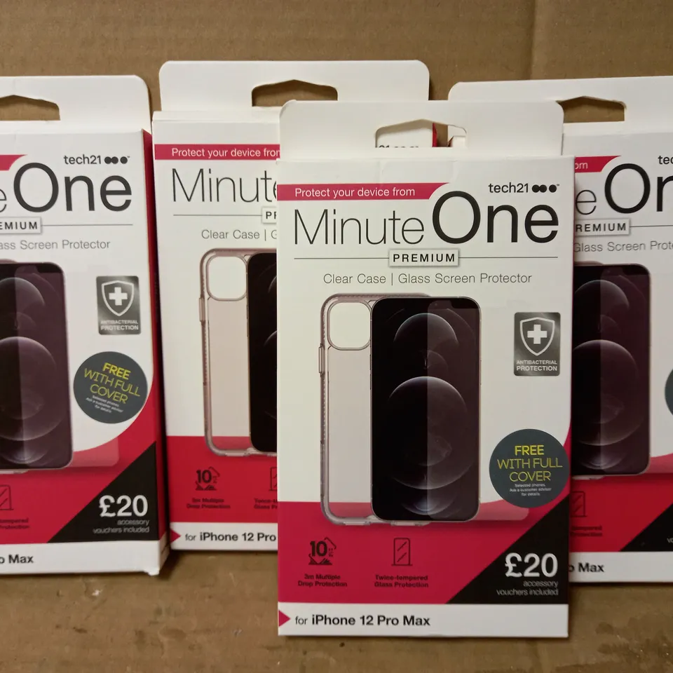 LOT OF 4 MINUTE ONE CLEAR CASES FOR IPHONE 12 PRO MAX