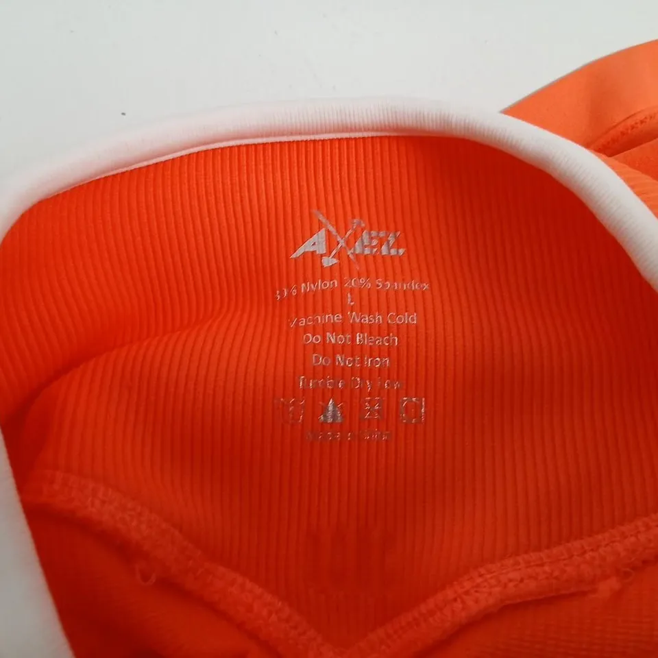 AXEL ACTIVEWEAR SUB CLUB TO INCLUDE; AXEL Orange Sports SHORTS L ANDRUCIILLUMINATE AND HYDRATE