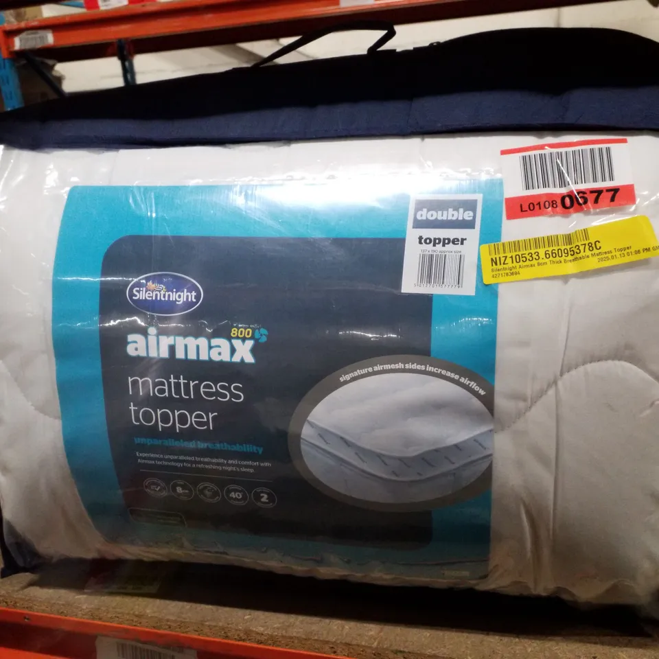 BAGGED SILENTNIGHT AIRMAX 800 MATTRESS TOPPER - SIZE DOUBLE