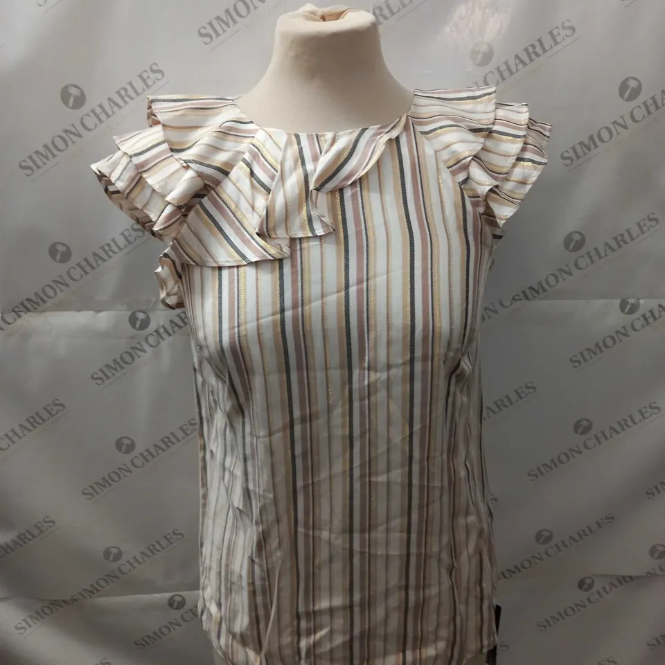 DUSK STRIPE FRILL TOP SIZE 6