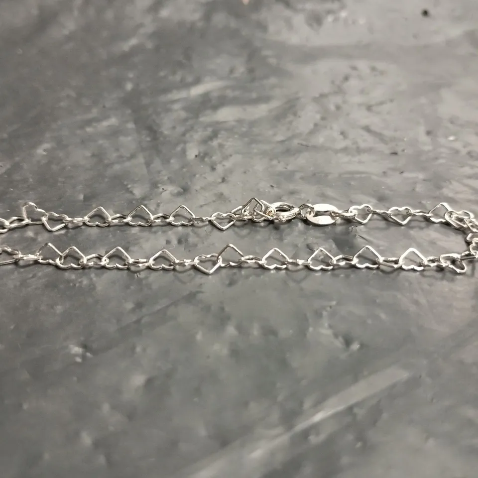 BEAVERBROOKS STERLING SILVER HEART-LINK BRACELET