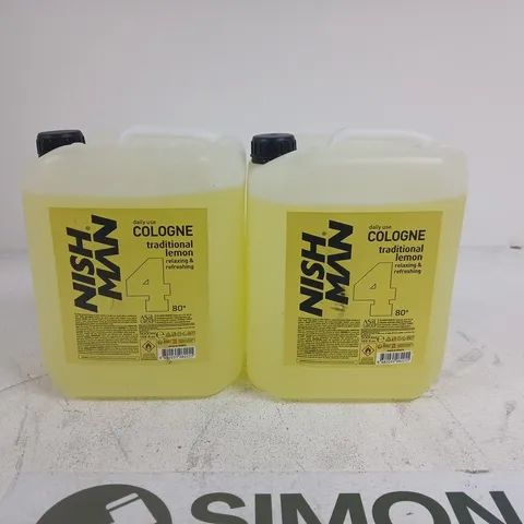 LOT OF 2 NISHMAN 5L DAILY USE COLOGNE - LEMON