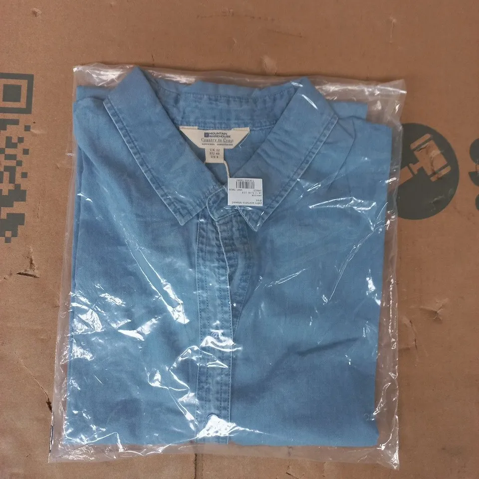 BAGGED MOUNTAIN WAREHOUSE PALM WOMEN'S RELAXED SHIRT IN BLUE SIZE UK 12