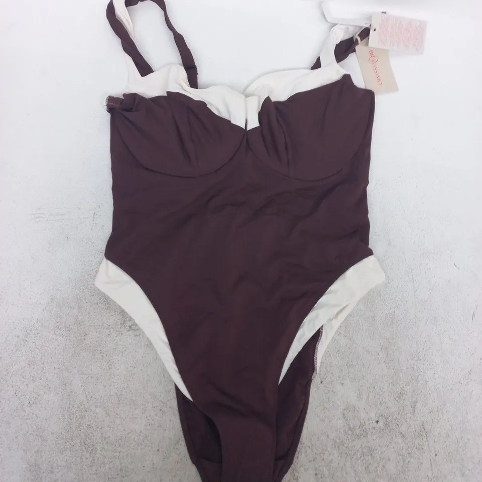 BRAVISSIMO LAKE GARDA SCULPTING SWIMSUIT IN BROWN SIZE UK 34FF
