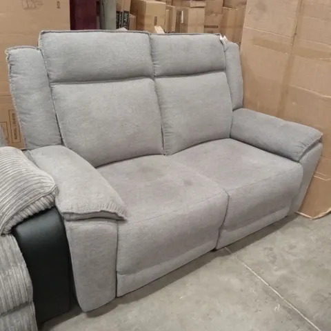 BOXED DESIGNER 2 SEATER FABRIC POWER RECLINER SOFA