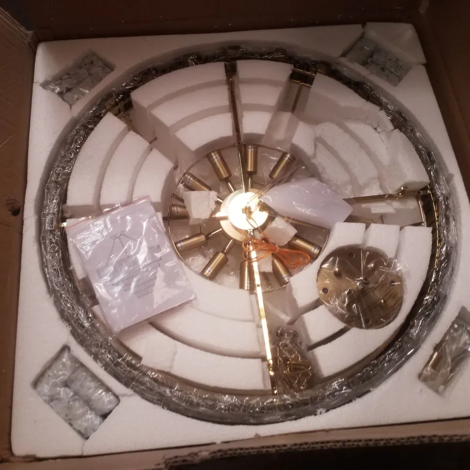 BOXED CRYSTAL 12-LIGHT CHANDELIER