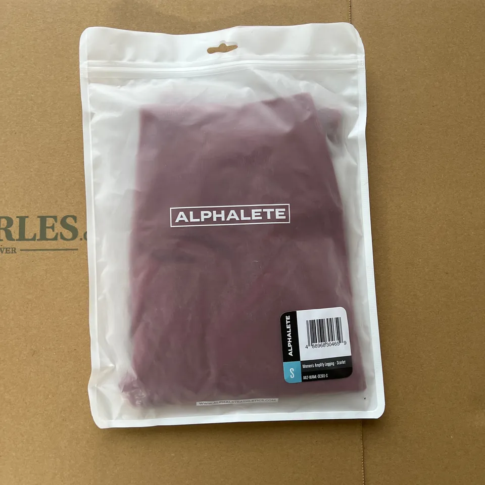 BAGGED ALPHALETE AMPLIFY LEGGINGS IN SCORLET SIZE SMALL