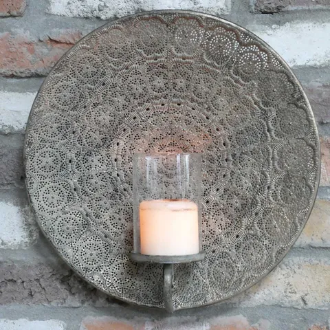 BRAND NEW HOMESDIRECT365 LARGE PATTERNED WALL CANDLE HOLDER