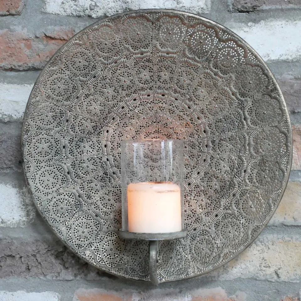 BRAND NEW HOMESDIRECT365 LARGE PATTERNED WALL CANDLE HOLDER