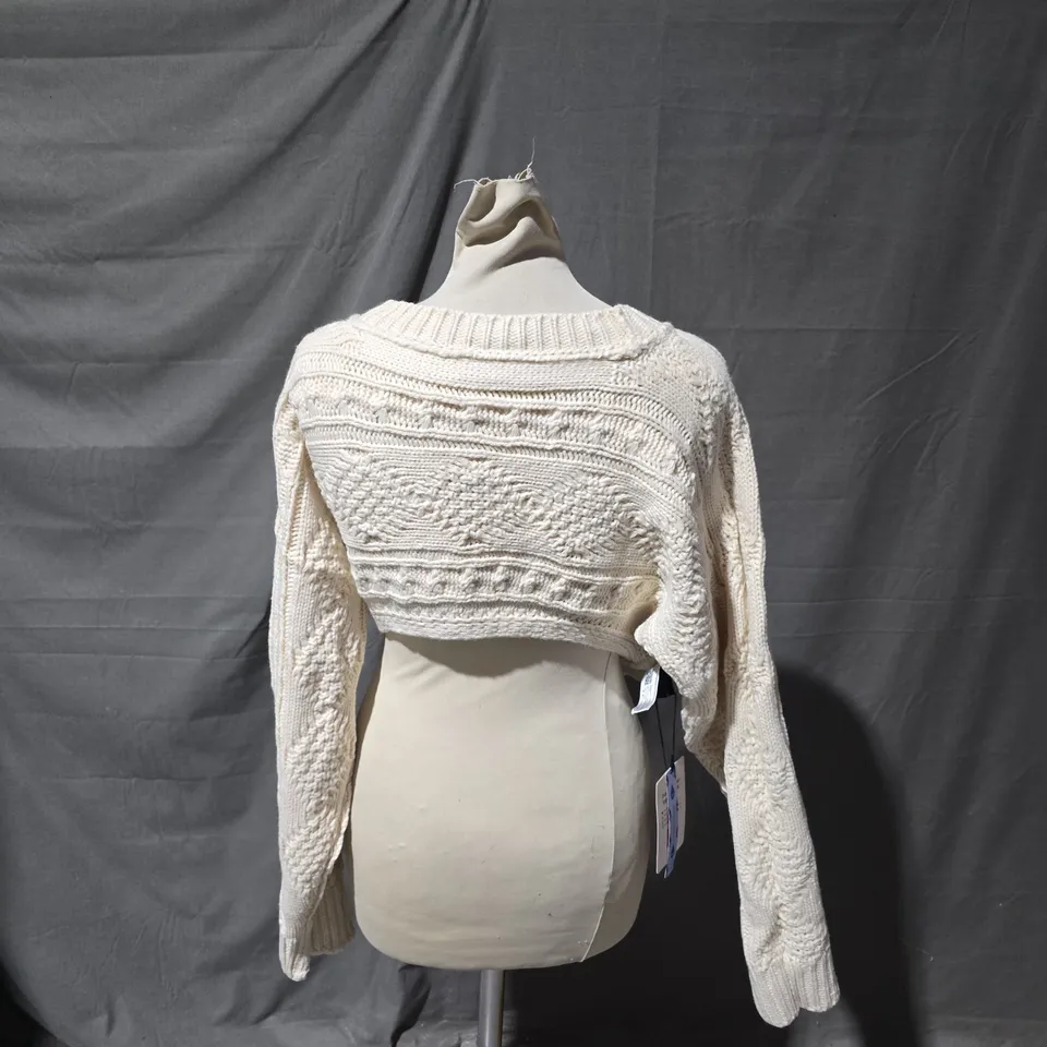 CIDER CREAM KNIT CROPPED SWEATER – WOMEN'S