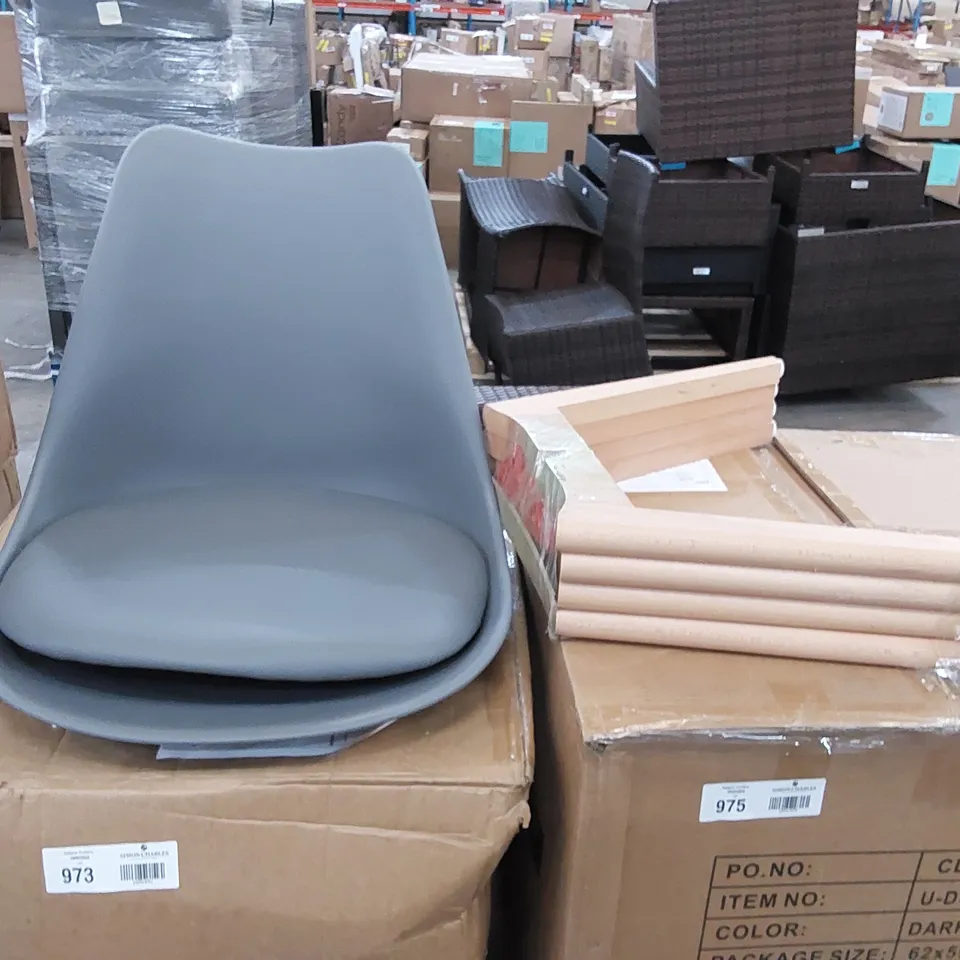 BOXED SET OF 2 GREY DINING CHAIRS (1 BOX)