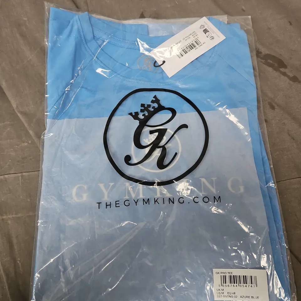 GYM KING GK PRO TEE – AZURE BLUE (MEN'S T‑SHIRT) - M