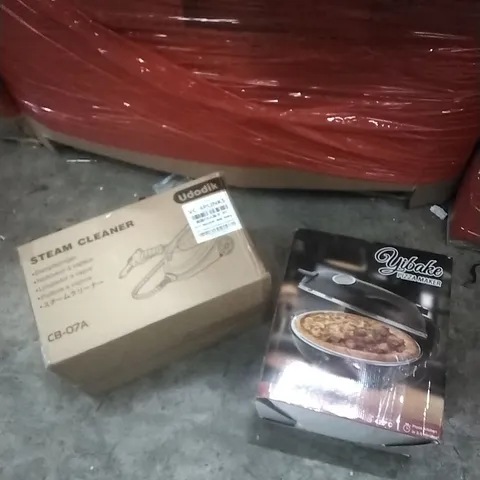 PALLET OF ASSORTED ITEMS INCLUDING - STEAM CLEANER, PIZZA MAKER