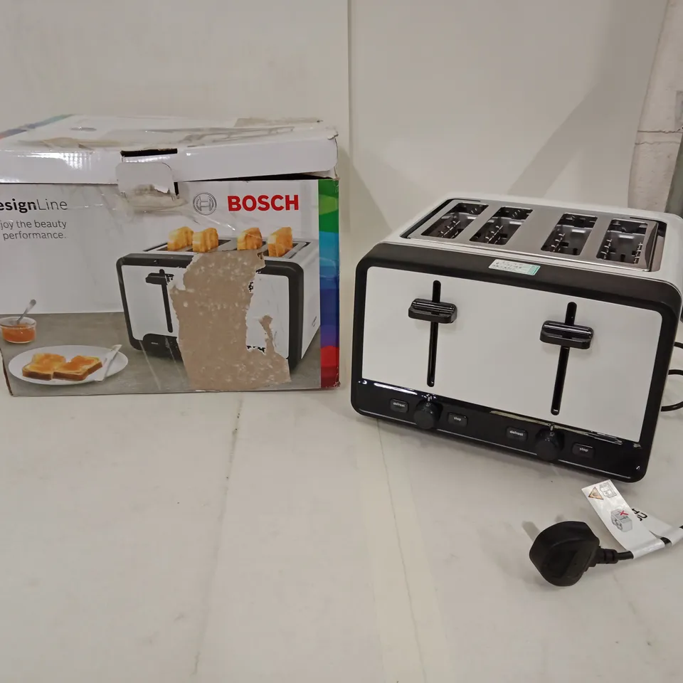 BOXED BOSCH DESIGNLINE 4-SLICE TOASTER (TAT5P441GB)