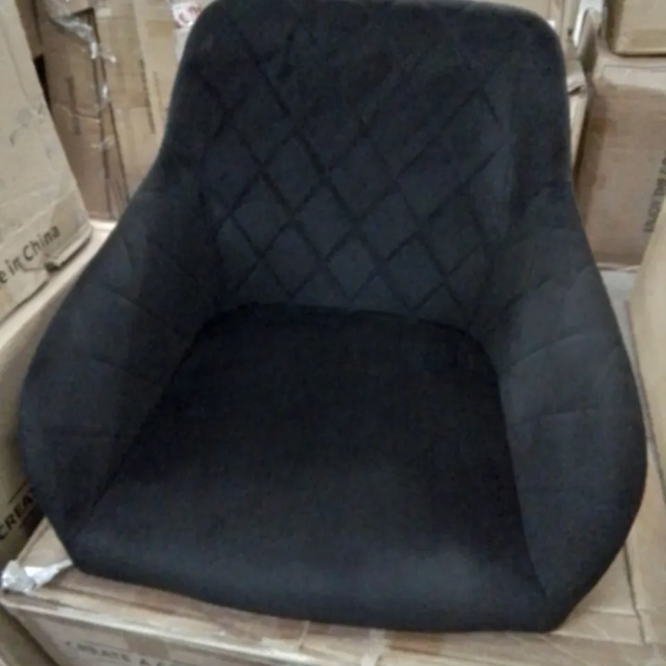 BOXED MOREE CRUSHED VELVET BLACK DINING CHAIRS