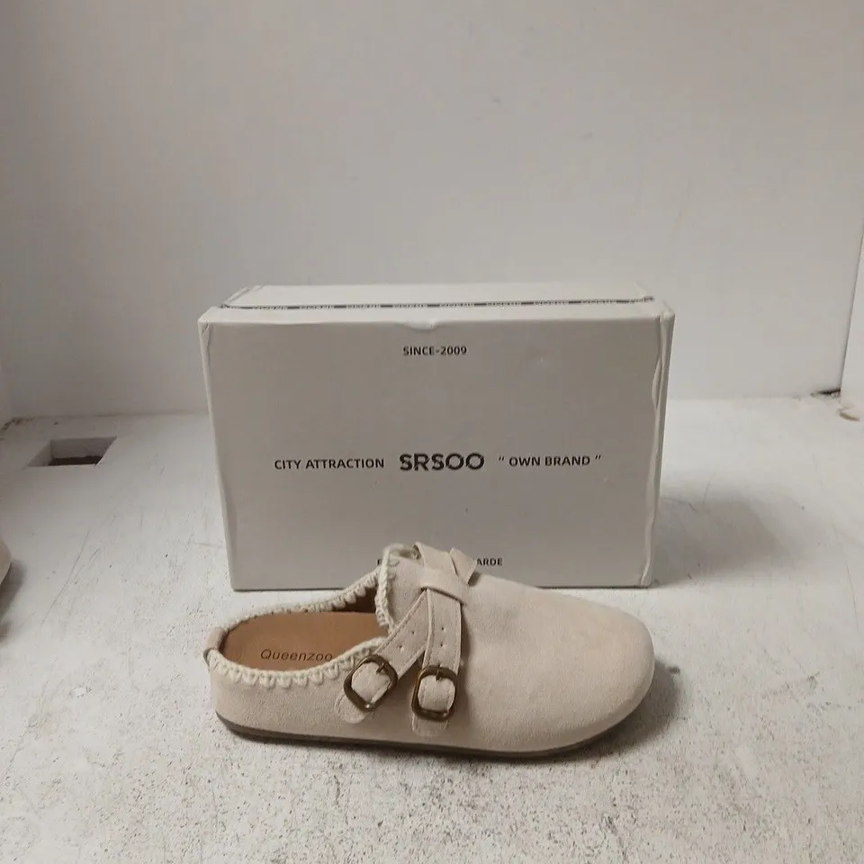 BOXED CITY ATTRACTION SRS00 WOMEN’S BUCKLE SLIP-ON MULES – UK4 (EU37)