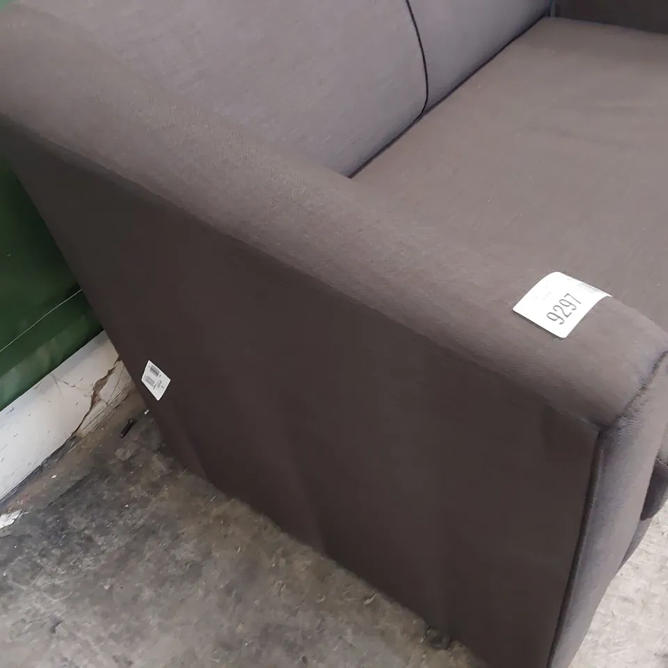 DESIGNER TWO SEATER SOFA BROWN FABRIC 