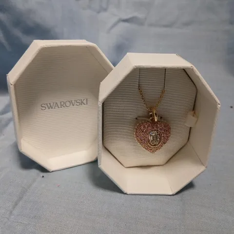 SWAROVSKI HEART PENDANT NECKLACE WITH PINK CRYSTALS – IN PRESENTATION BOX