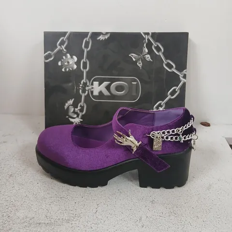 BOXED KOI TIRA MARY JANE'S FATAL TOUCH EDITION IN PURPLE - UK 9