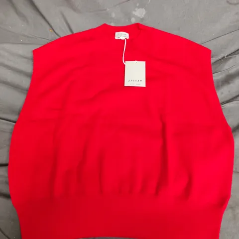 JIGSAW MERINO COCOON TANK IN RED - LARGE