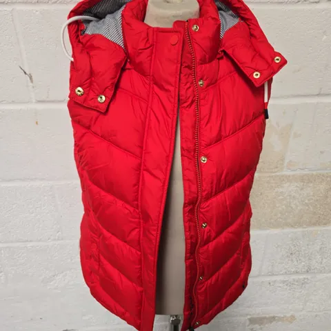 JOULES CORSHAM QUILTED GILET - RED - SIZE 14
