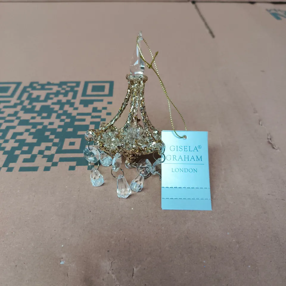 APPROXIMATELY 36 GISELA GRAHAM GLITTERED CHANDELIER CHRISTMAS ORNAMENTS