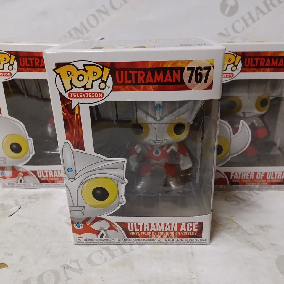 LOT OF 3 ASSORTED POP! VINYL ULTRAMAN: FATHER OF ULTRA, ULTRAMAN ACE, ULTRAMAN JACK 