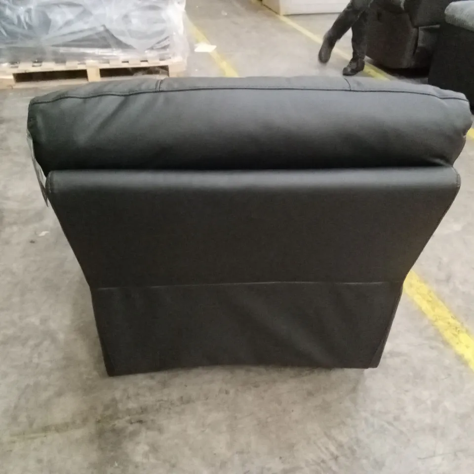 LEIGHTON LEATHER/FAUX LEATHER HIGH BACK POWER RECLINER ARMCHAIR - BLACK RRP £849