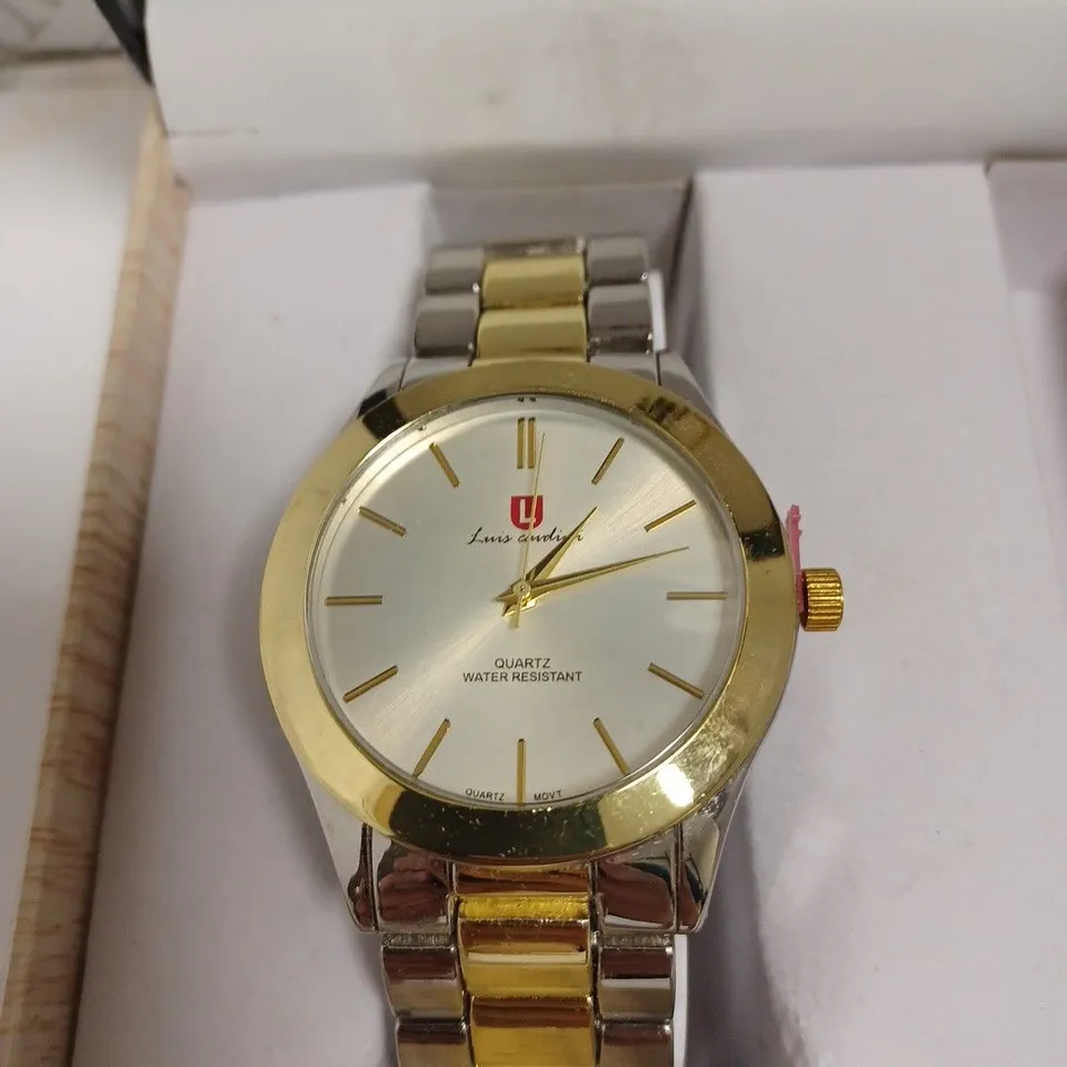 LUIS CARDINI WATCH WITH GOLD/SILVER EFFECT BRACELET STRAP