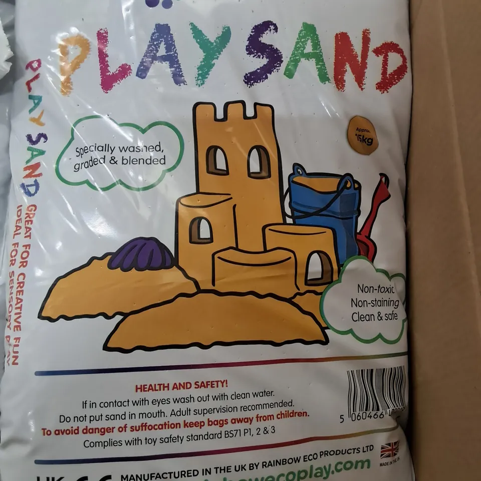 PALLET CONTAINING A LARGE QUANTITY OF 15KG BAGS OF ECO PLAY SAND