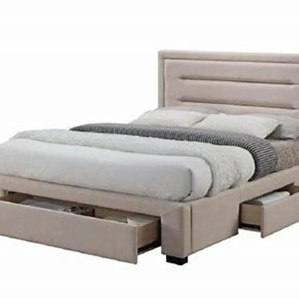 DESIGNER CAREN 5'0 END DRAWER BEDFRAME GREY 