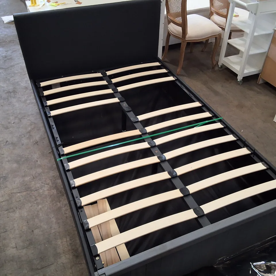 VIOLETTA UPHOLSTERED OTTOMAN BED COLOUR: BLACK SIZE: SMALL DOUBLE (4')