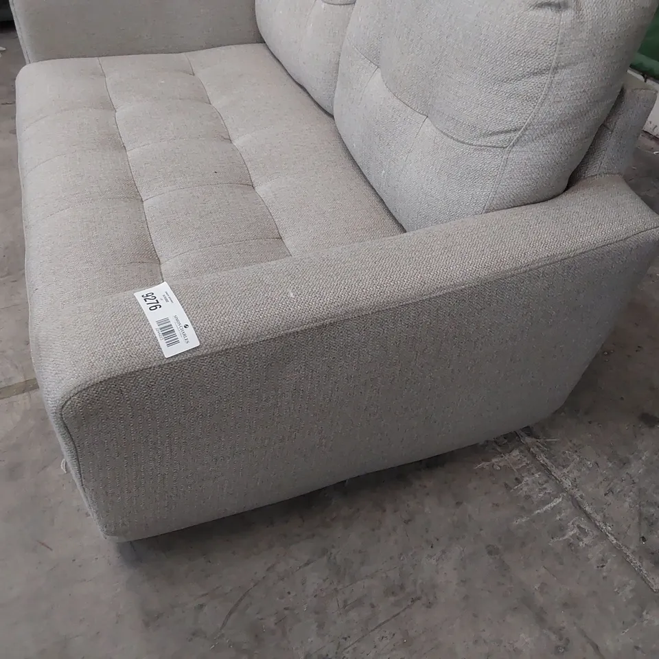 DESIGNER TWO SEATER SOFA LIGHT GREY FABRIC 