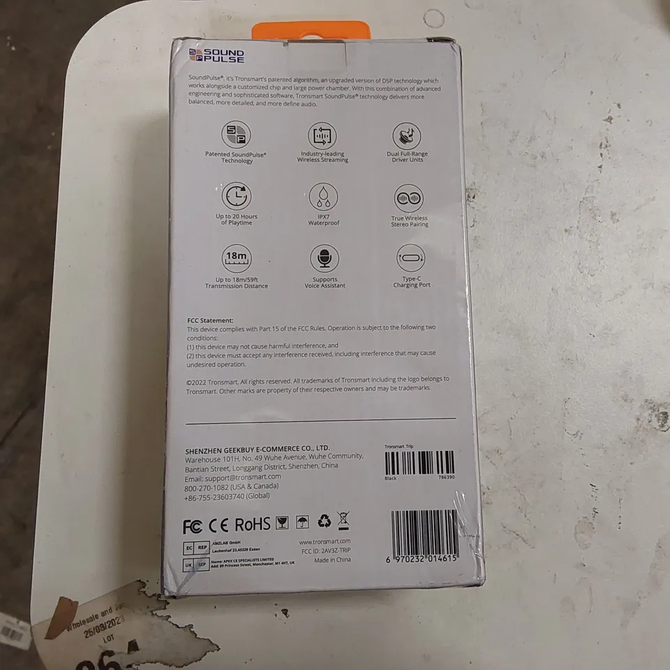 BRAND NEW BOXED TRONSMART TRIP PORTABLE OUTDOOR SPEAKER (1 BOX)