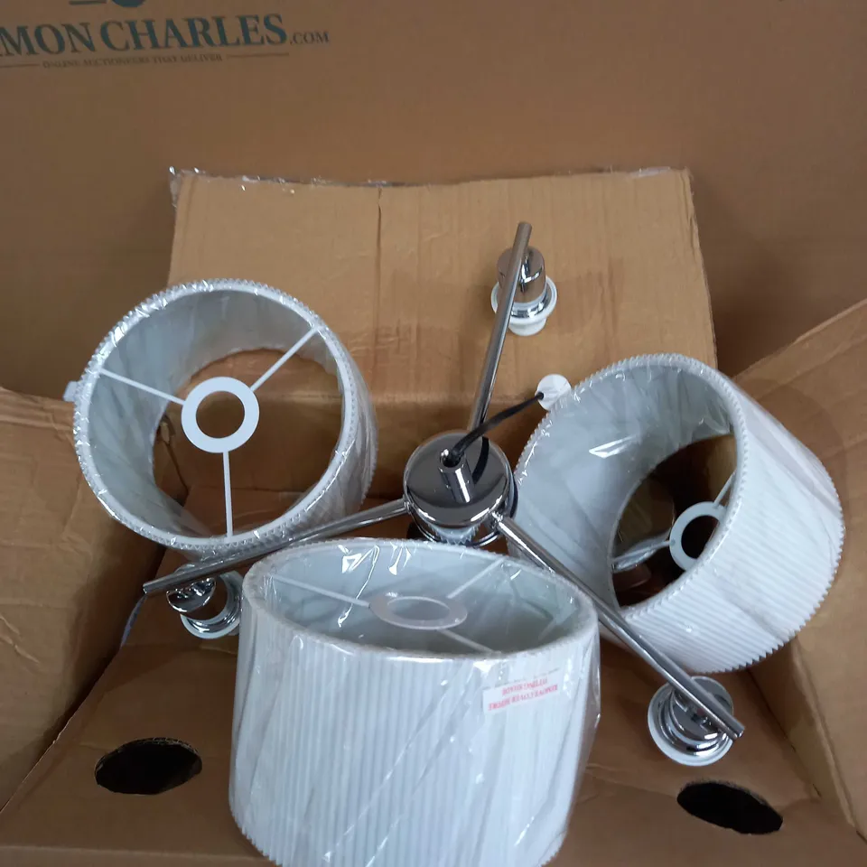 JOHN LEWIS MICROPLEAT 3 LIGHT CEILING LIGHT