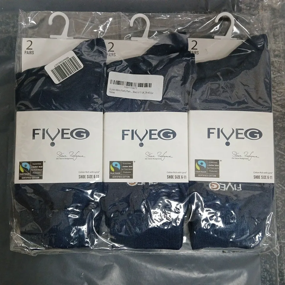 BOX OF APPROXIMATELY 20 PACKS OF FIVE G SOCKS IN NAVY - SIZES VARY - COLLECTION ONLY