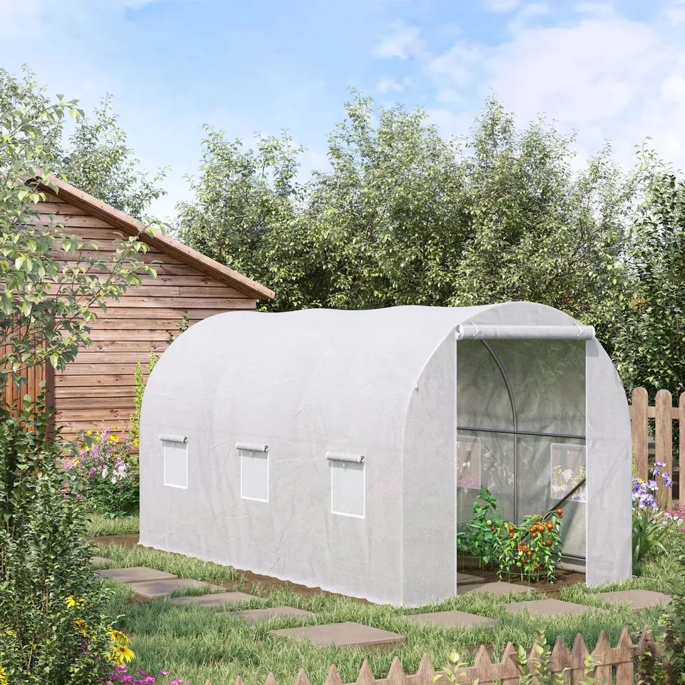 BOXED 6.6 FT W X 11.5 FT D HOBBY GREENHOUSE (1 BOX)