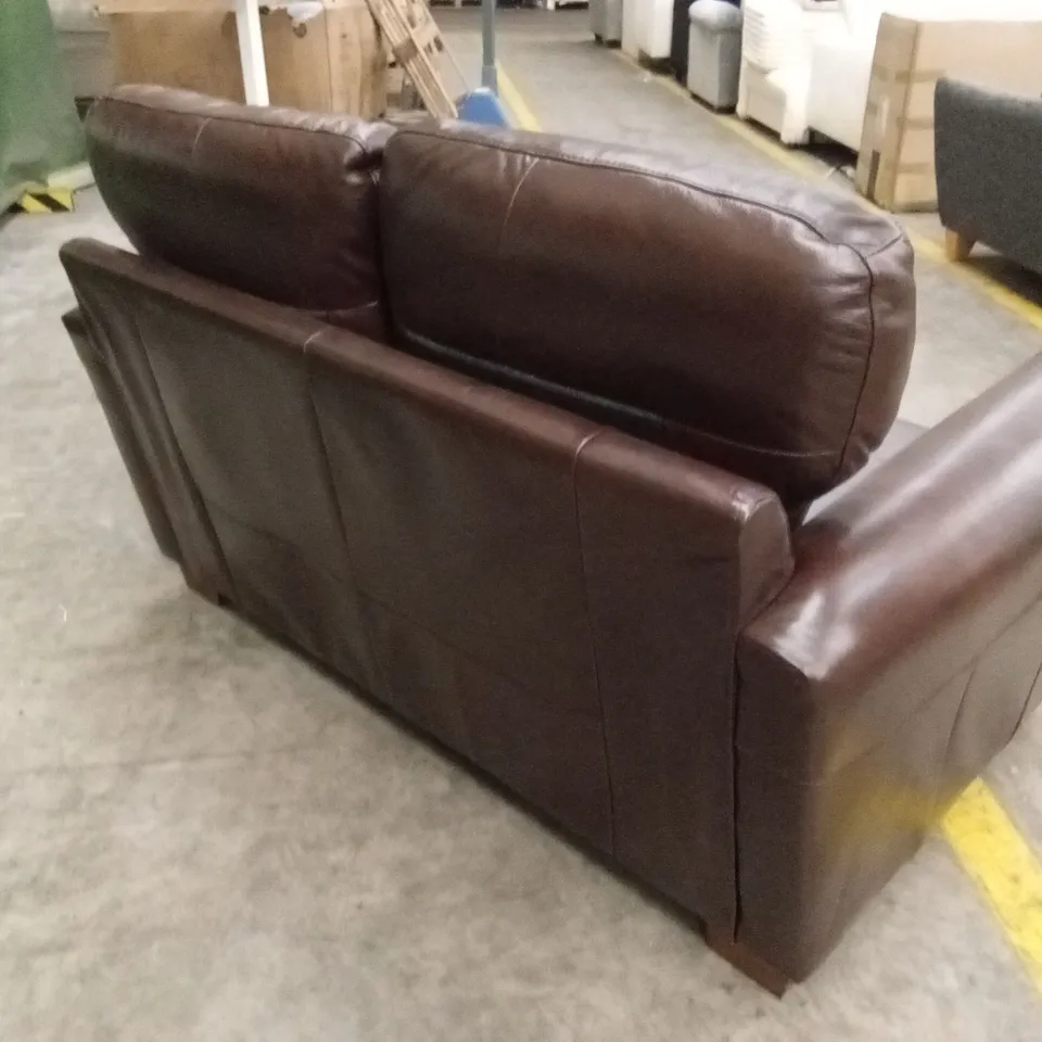 BAILEY 2 SEATER LEATHER SOFA - CHOCOLATE RRP £749