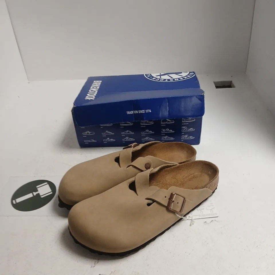 BIRKENSTOCK BOSTON BS TOBACCO BROWN LEATHER SANDALS – UK 10.5 (EU 45)