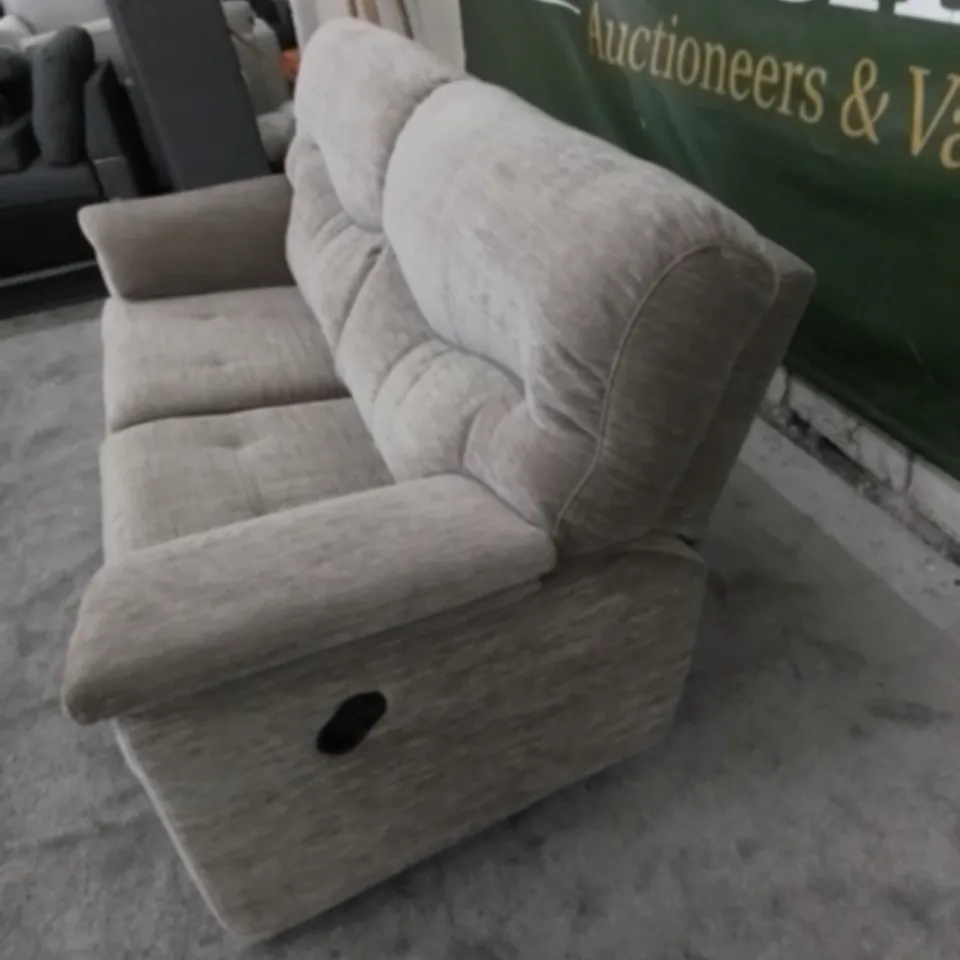 DESIGNER G PLAN MADE STRATFORD DESTINY STORMFABRIC MANUAL RECLINING TWO SEATER SOFA
