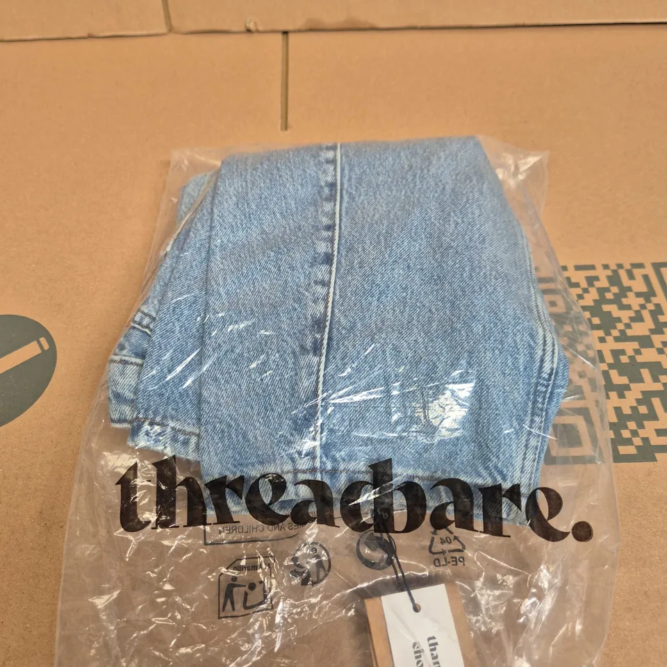 THREADBARE DENIM LADIES SALTASH BARREL LEG JEANS – LIGHT WASH, UK 12
