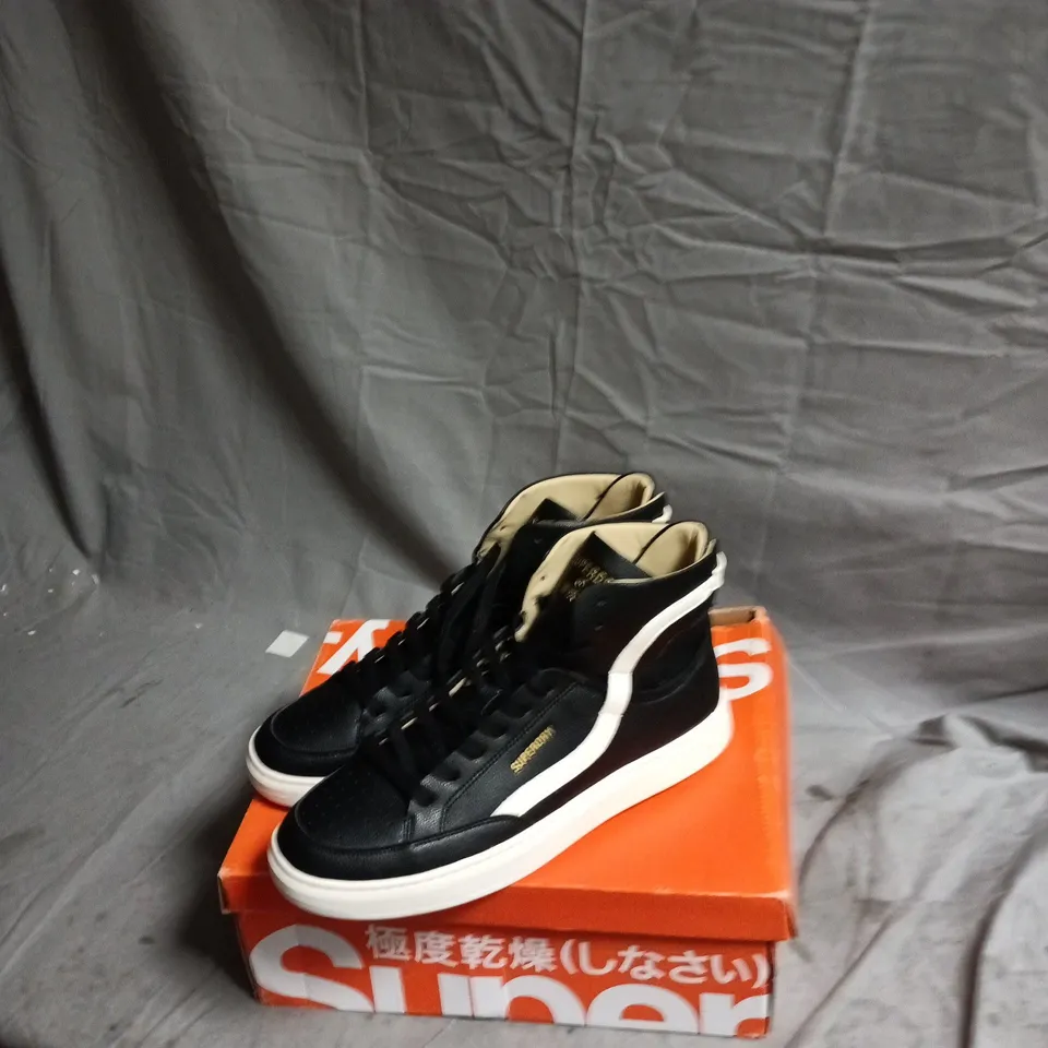 SUPERDRY BASKET LUX TRAINER – BLACK/WHITE, UK 11 (MEN'S) SNEAKERS