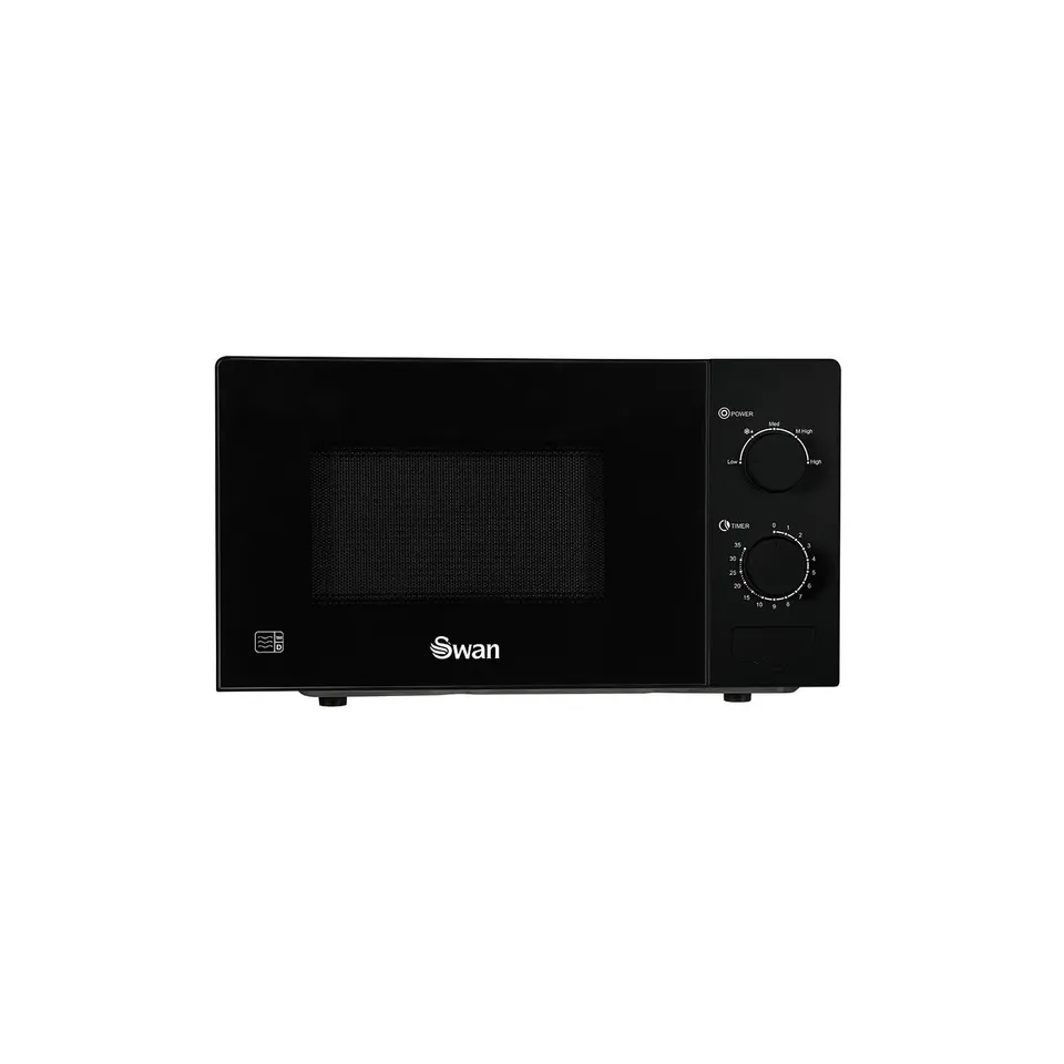 SWAN 20L 700W MANUAL MICROWAVE - BLACK - COLLECTION ONLY